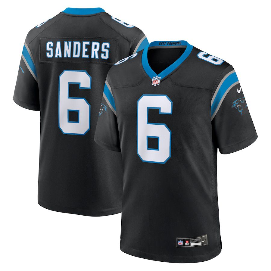 Men Carolina Panthers 6 Miles Sanders Nike Black Team Game NFL Jersey
